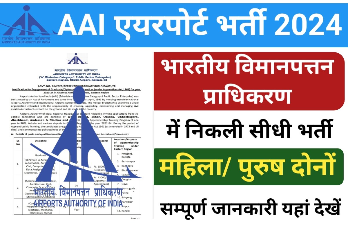 AAI Apprentice Recruitment 2024 एएआई में 130 अप्रेंटिस पदों पर निकली